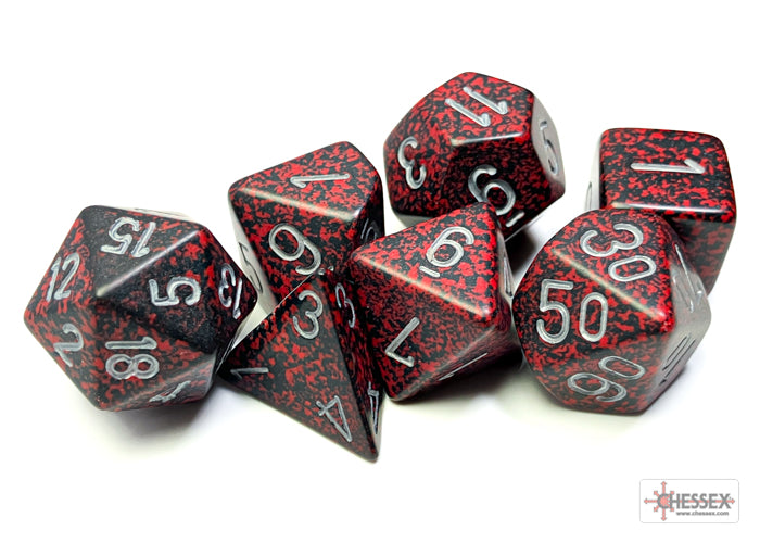 Chessex - 7 Piece - Speckled - Silver Volcano