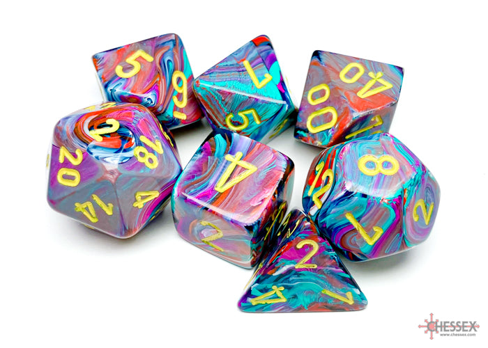 Chessex - 7-Dice Set - Festive - Mosaic/Yellow (Polyhedral)