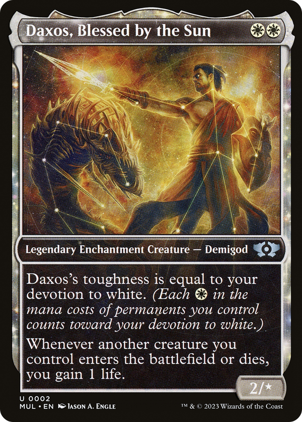 Daxos, Blessed by the Sun (MUL-002) - Multiverse Legends: (Showcase, nyxtouched) [Uncommon]