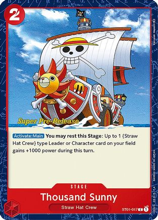 Thousand Sunny (ST01-017) - Super Pre-Release Starter Deck 1: Straw Hat Crew  [Common]