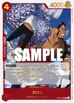 Jozu (Store Championship Participation Pack Vol. 2) (OP02-008) - One Piece Promotion Cards Foil [Promo]