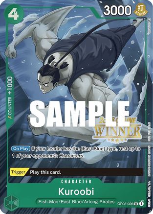 Kuroobi (Online Regional 2023) [Winner] (OP03-026) - One Piece Promotion Cards  [Promo]