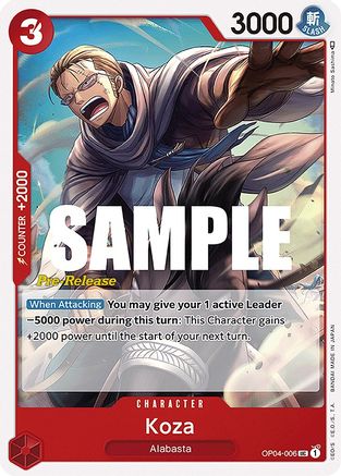 Koza (OP04-006) - Kingdoms of Intrigue Pre-Release Cards  [Uncommon]