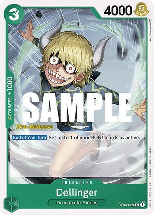 Dellinger (OP04-029) - Kingdoms of Intrigue Pre-Release Cards  [Common]