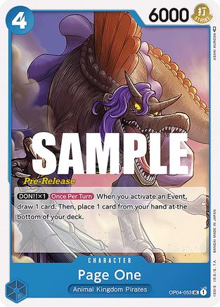 Page One (OP04-053) - Kingdoms of Intrigue Pre-Release Cards  [Uncommon]