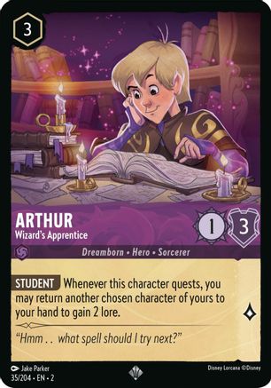 Arthur - Wizard's Apprentice (35/204) - Rise of the Floodborn Cold Foil [Super Rare]