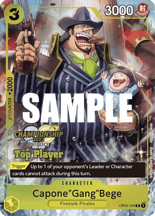 Capone"Gang"Bege (CS 2023 Top Players Pack) (OP04-100) - One Piece Promotion Cards Foil [Rare]