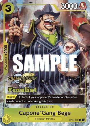 Capone"Gang"Bege (CS 2023 Top Players Pack) [Finalist] (OP04-100) - One Piece Promotion Cards Foil [Rare]