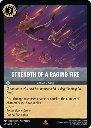 Strength of a Raging Fire (201/204) - Rise of the Floodborn Cold Foil [Rare]