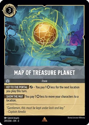 Map of Treasure Planet (201/204) - Into the Inklands Cold Foil [Rare]