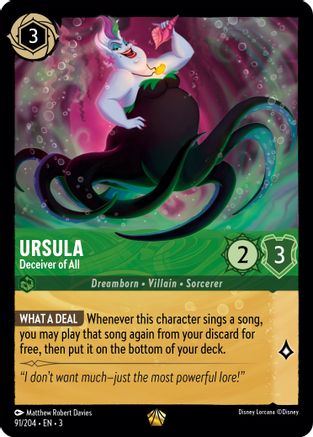 Ursula - Deceiver of All (91/204) - Into the Inklands Cold Foil [Legendary]