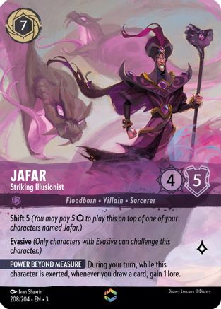 Jafar - Striking Illusionist (Enchanted) (208/204) - Into the Inklands Holofoil [Enchanted]