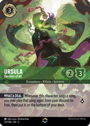 Ursula - Deceiver of All (Enchanted) (212/204) - Into the Inklands Holofoil [Enchanted]