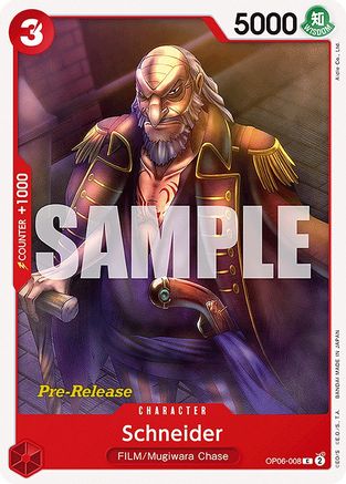Schneider (OP06-008) - Wings of the Captain Pre-Release Cards  [Common]