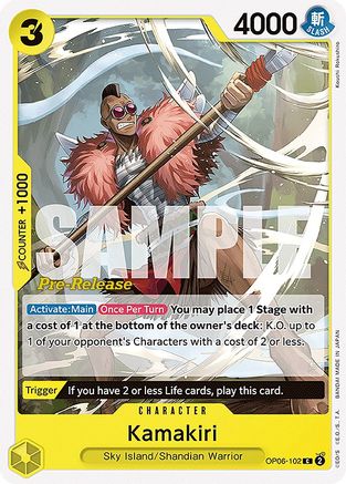 Kamakiri (OP06-102) - Wings of the Captain Pre-Release Cards  [Common]