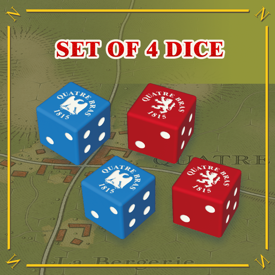 Battles of Napoleon: Volume II – QUATRE BRAS 1815 Customized Dice - Set of 4 (Import) *PRE-ORDER*