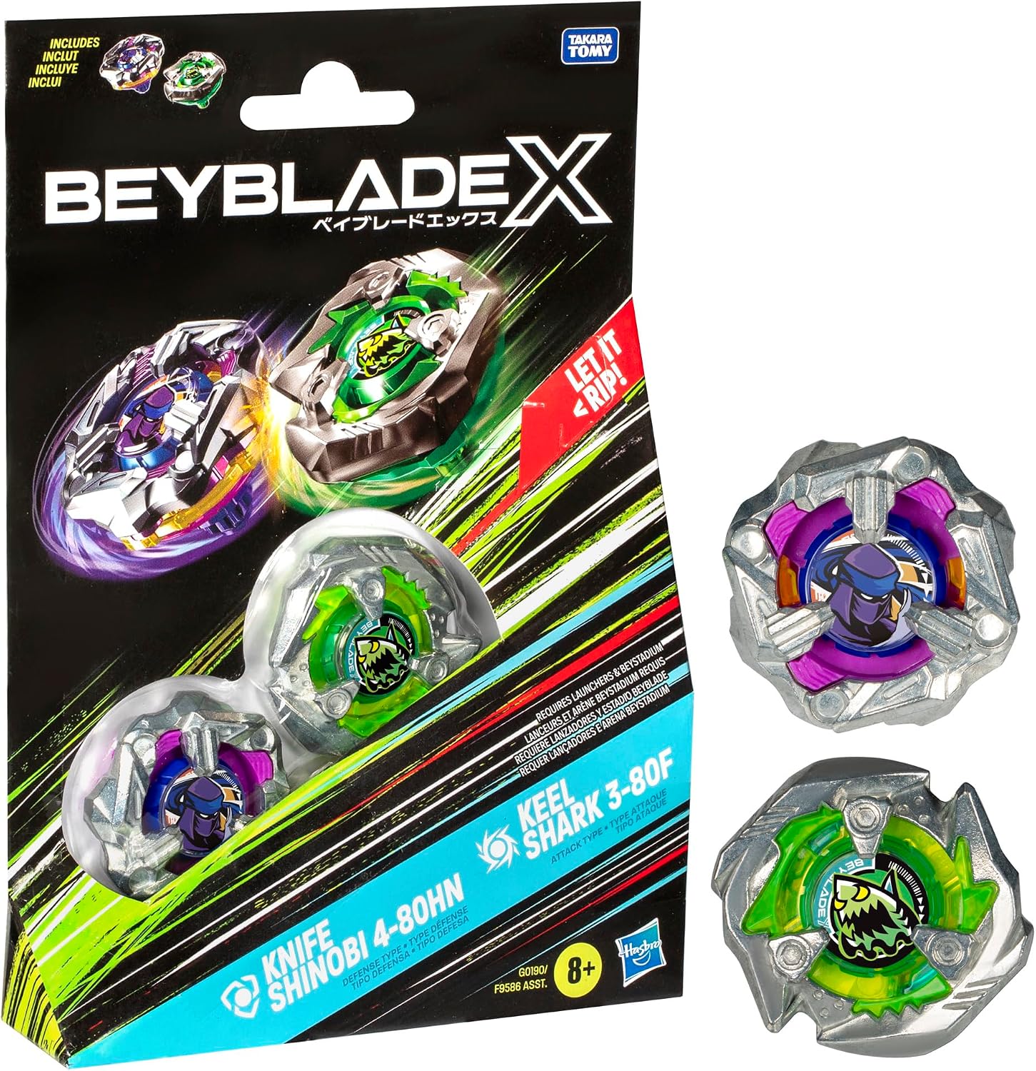 Beyblade BBX Dual Pack - Knife Shinobi 4-80 Keel Shark 3-80 F