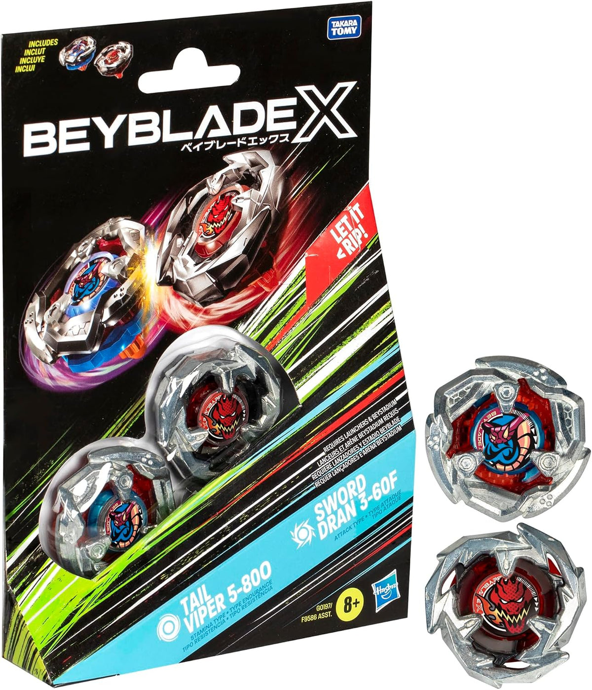 Beyblade BBX Dual Pack - Tail Viper 5-80 Sword Dran 3-60F