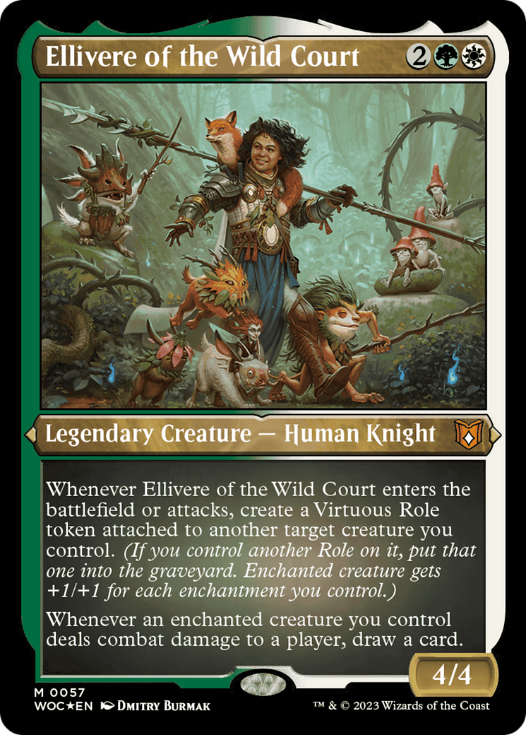 Ellivere of the Wild Court (WOC-057) - Wilds of Eldraine Commander Etched Foil [Mythic]