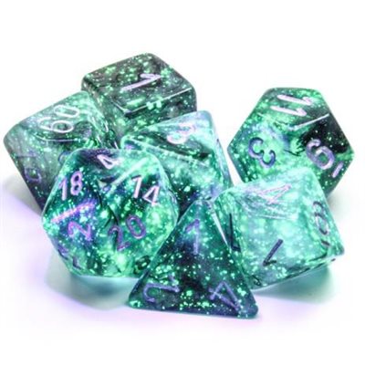 Chessex - 7-Dice Set - Borealis - Light Smoke/Silver Luminary (Polyhedral)