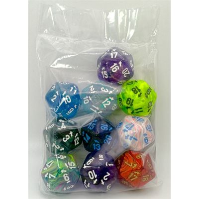 Chessex - Count Up & Down: Bag Of 10 Assorted D20