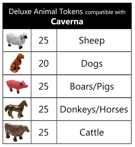 Top Shelf Gamer - Deluxe Animal Tokens compatible with Caverna (Set of 120)