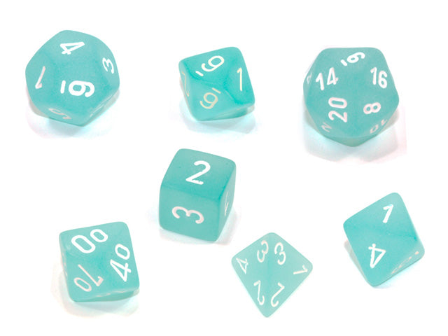 Chessex - 7-Dice Set - Frosted - Teal/White (Polyhedral)