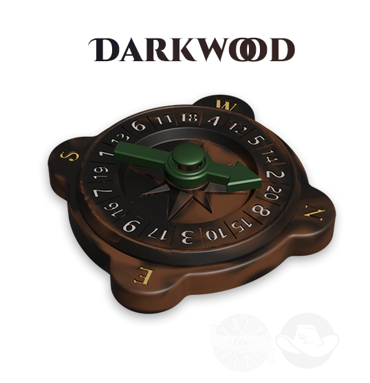 PolyHero Ranger d20 Compass - Darkwood