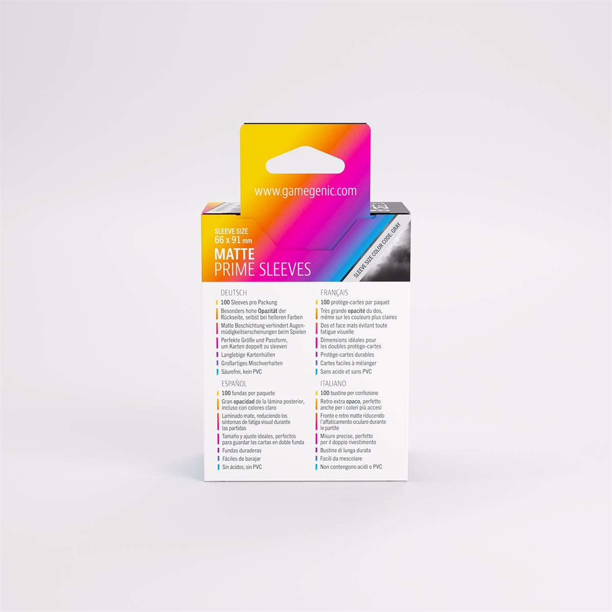 Gamegenic - Matte Prime Sleeves - White (100ct) (Repackaging)