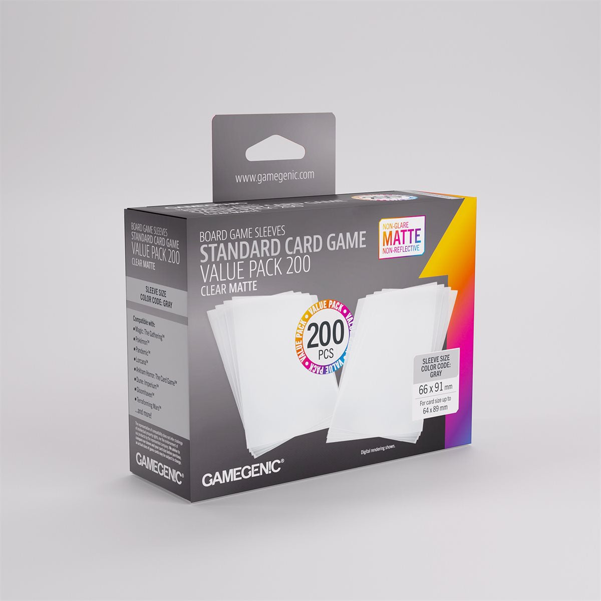 Gamegenic - Standard Value Pack Matte Sleeves (200ct) (Repackaging)