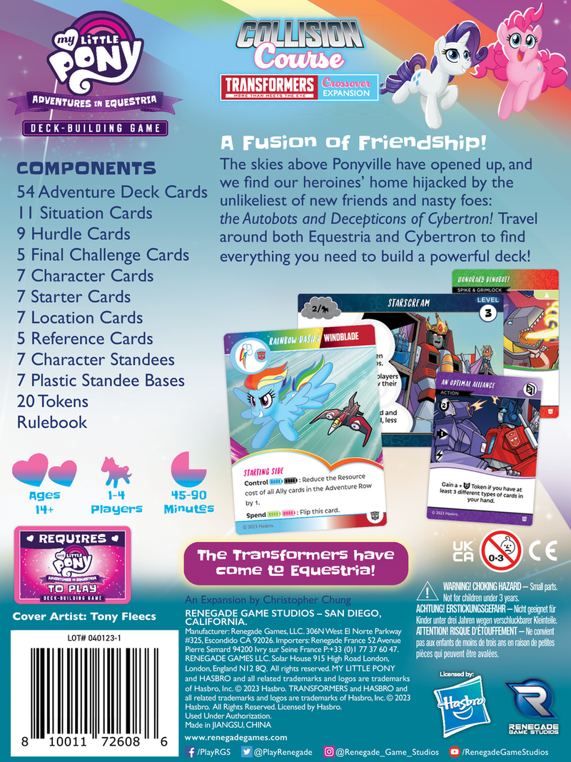 My Little Pony: Adventures in Equestria Deck-Building Game – Collision Course a Transformers Crossover Expansion