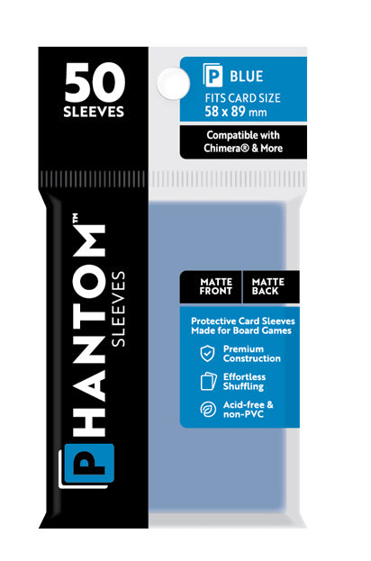 Phantom Card Sleeves - Blue Chimera Size (58mm x 89mm) - Matte/Matte (50ct)