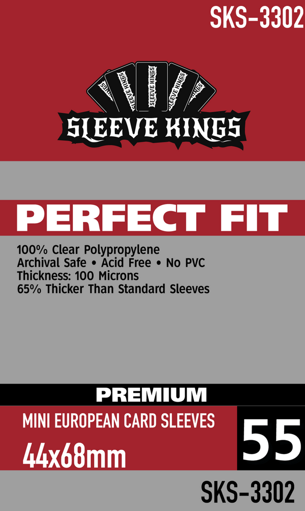 Sleeve Kings - Perfect Fit Premium Mini European Card Sleeves (44x68mm) (55 pack)