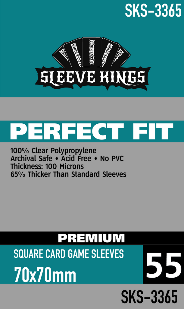Sleeve Kings - Perfect Fit Premium Square Card Sleeves (70x70mm) (55 pack)