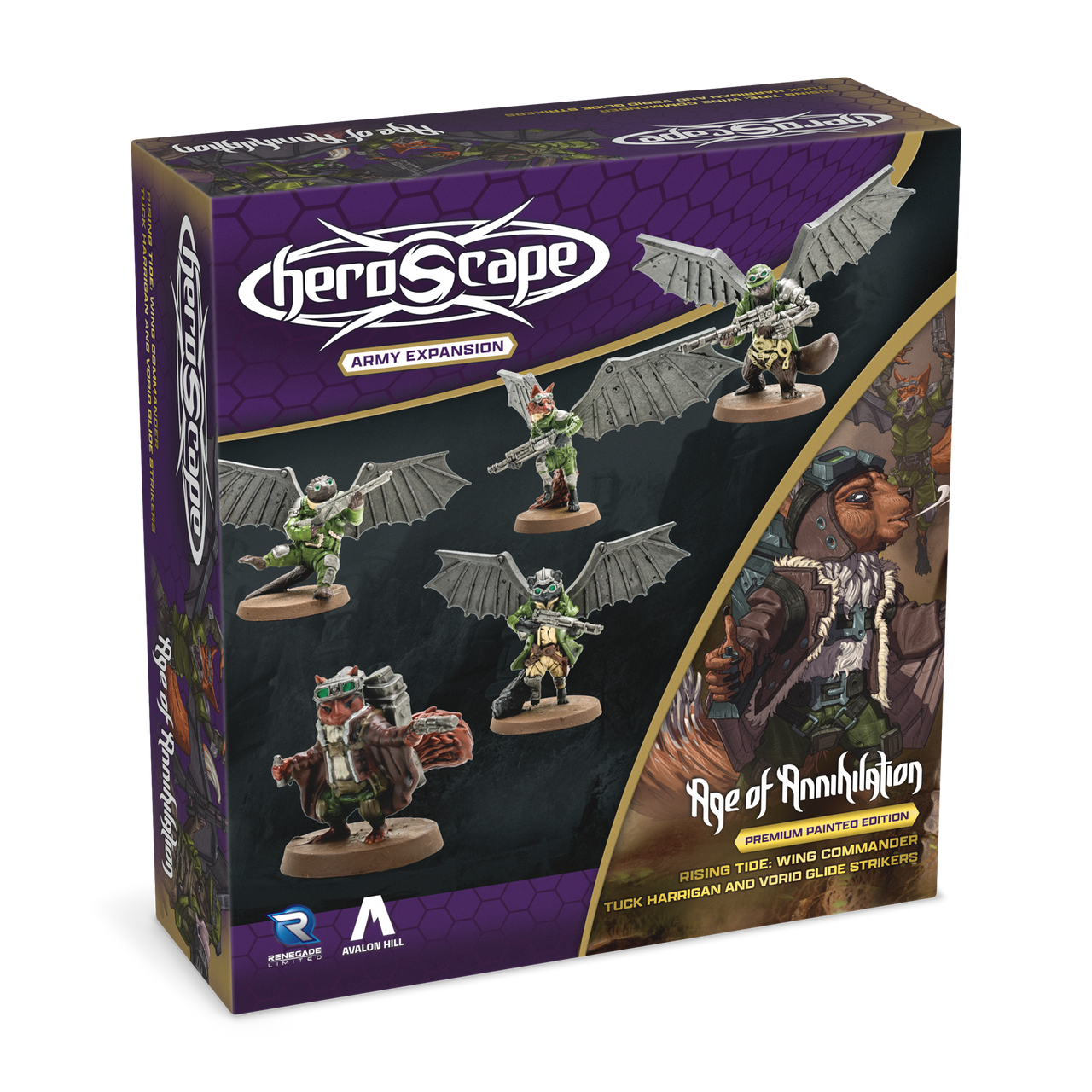 Heroscape: Rising Tide – Vorid Glide Strikers and Wing Commander Tuck Harrigan (Premium Painted Edition)