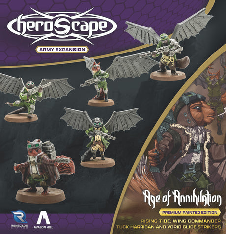 Heroscape: Rising Tide – Vorid Glide Strikers and Wing Commander Tuck Harrigan (Premium Painted Edition)