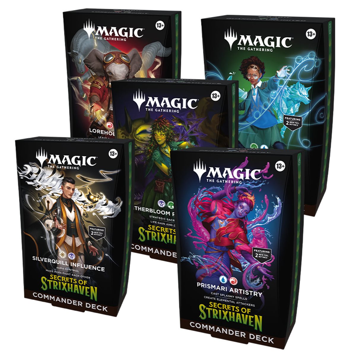 Magic: The Gathering - Secrets of Strixhaven - Commander Deck - Set of 5
