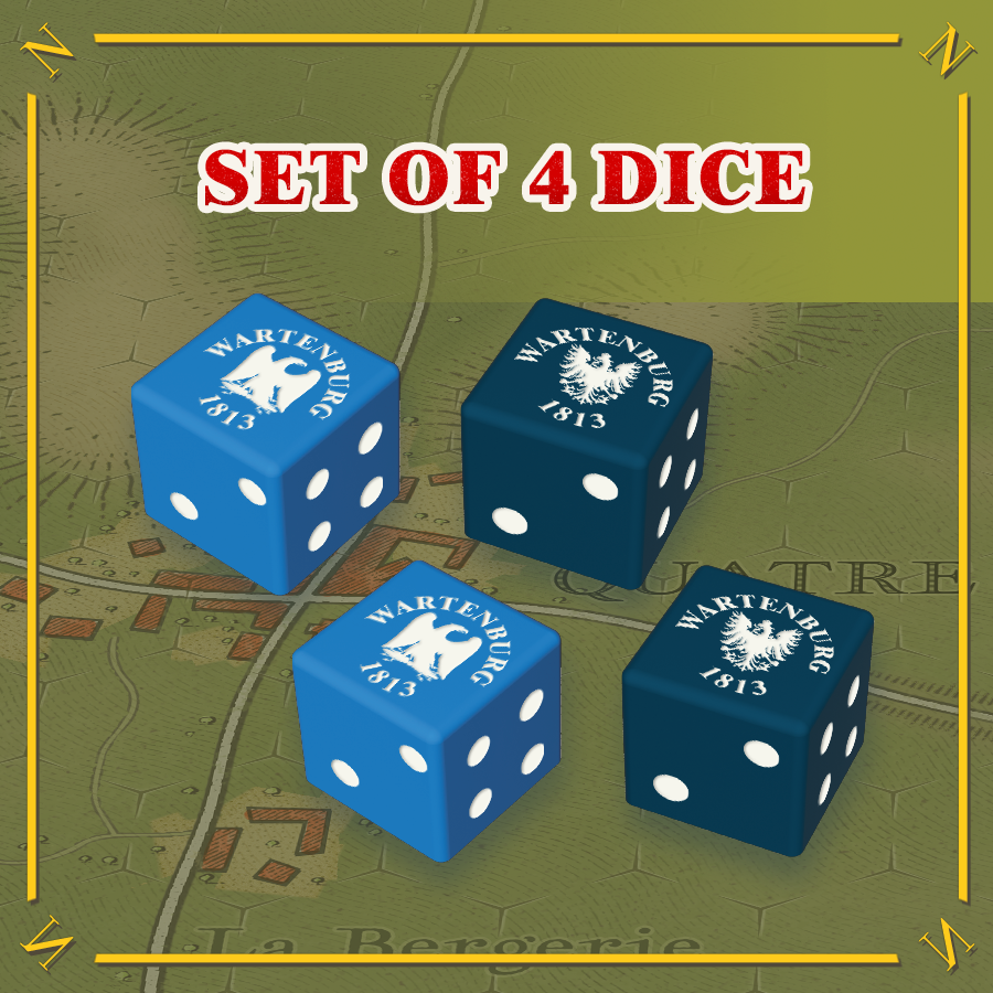 Battles of Napoleon: Volume II – Wartenburg 1813 Customized Dice - Set of 4 (Import) *PRE-ORDER*