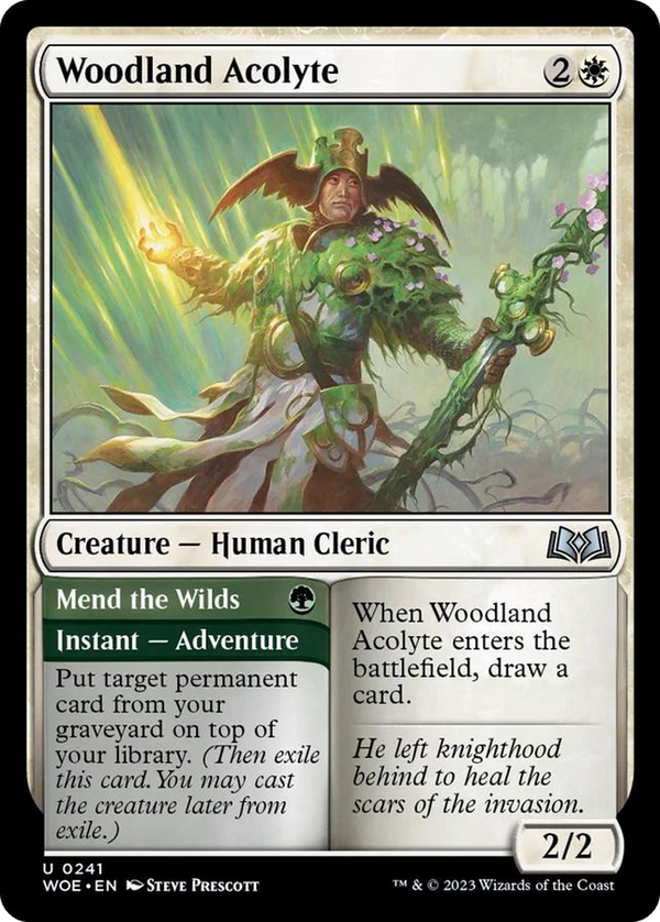 Woodland Acolyte // Mend the Wilds (WOE-241) - Wilds of Eldraine [Uncommon]