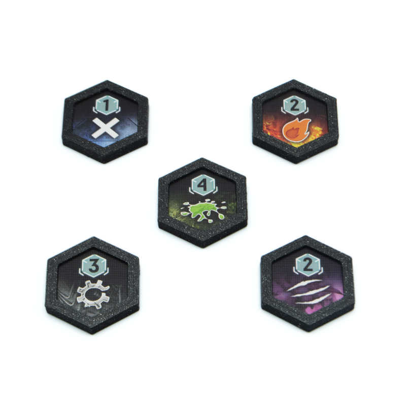 BGExpansions - Nemesis & Nemesis: Lockdown: Exploration Token Shields / Protectors (30 Pieces)