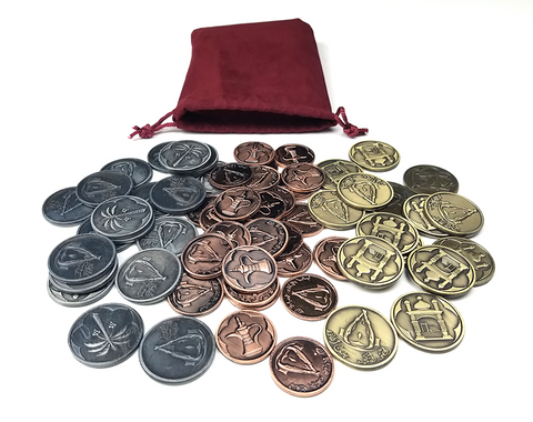 Top Shelf Gamer - Metal Coin Bundle compatible Five Tribes™ (Set of 65)