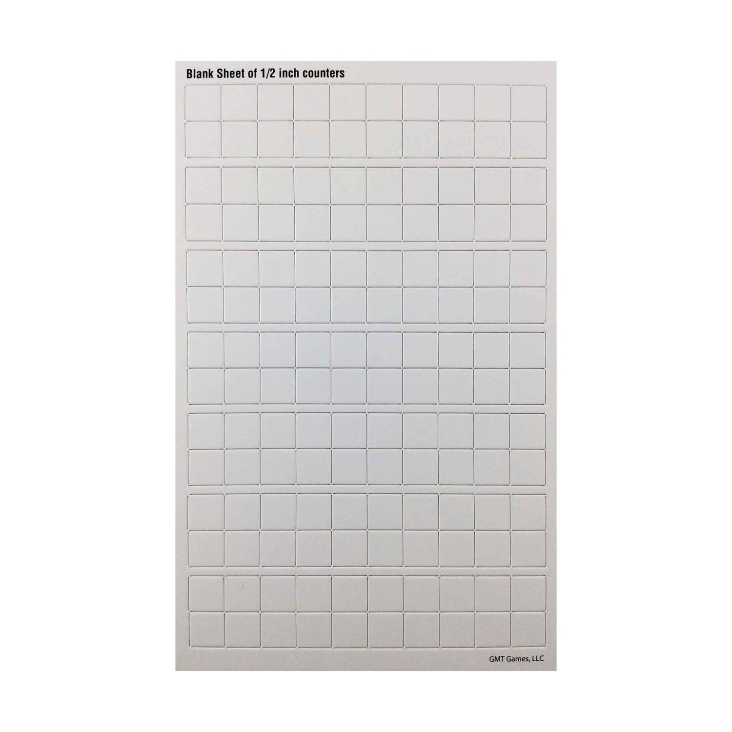 1/2" Blank White Counter Sheet (Half Sheet)