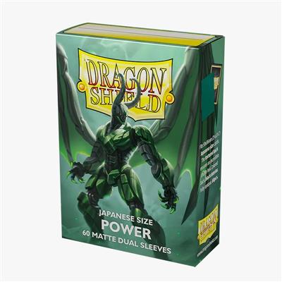 Dragon Shield - Japanese Size Matte Dual Sleeves: Power - Metallic Green (60ct)