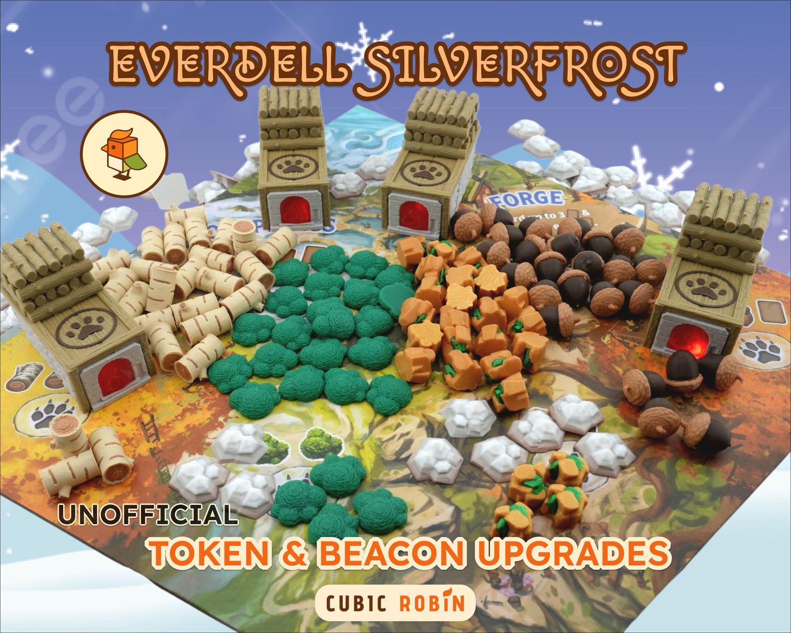 BGisGood - Everdell Silverfrost Beacon Token Upgrade | Essential & Collector Edition (All Set)