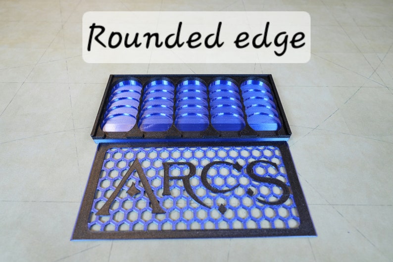 BGisGood - ARCS - Resource Token Organizer (Twilight Diamond Black + Silk Sapphire Blue)