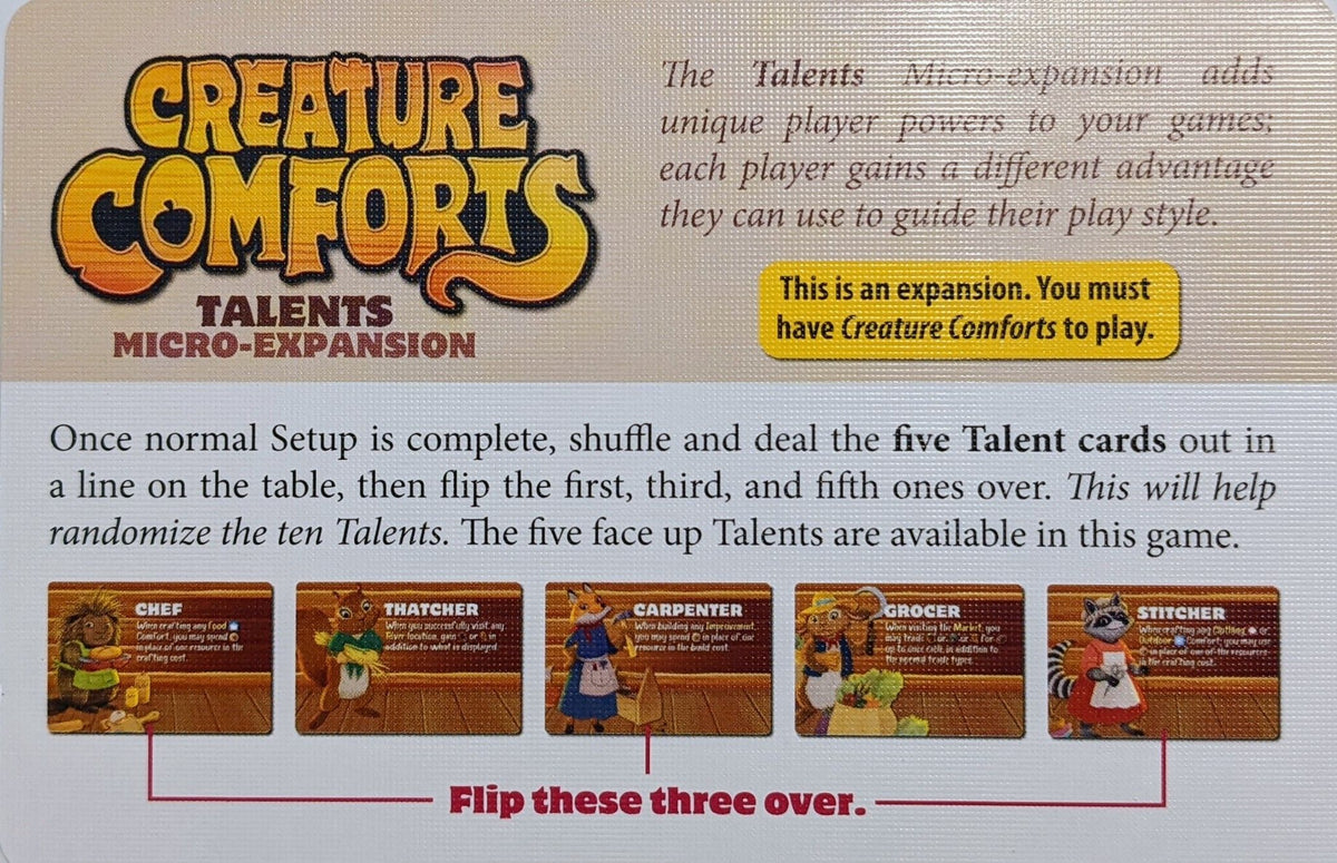 Creature Comforts: Talents Micro-Expansion *PRE-ORDER*
