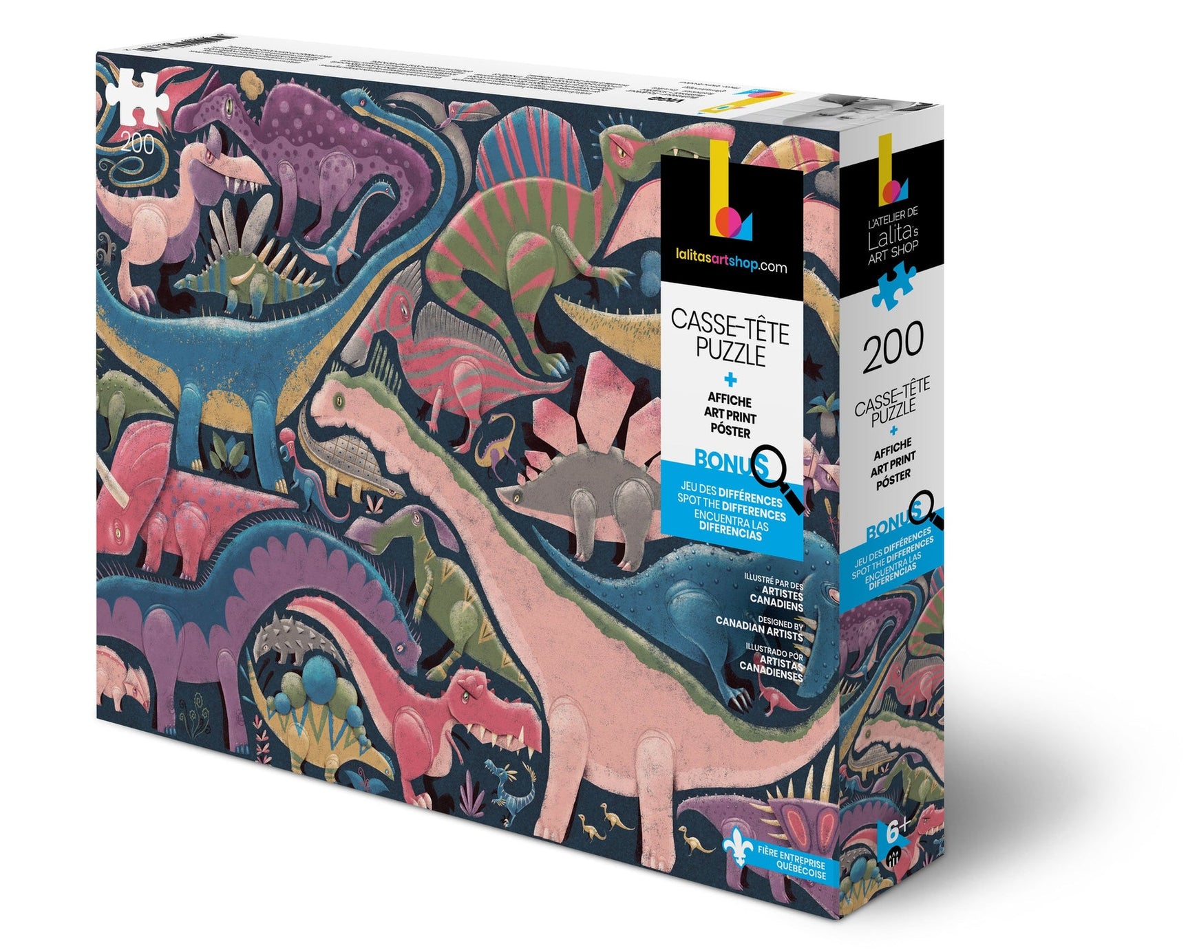 Puzzle - Lalita’s Art Shop - Jigsaw Puzzle: Dinosaurs Galore! for Boys and Girls (200 Pieces)