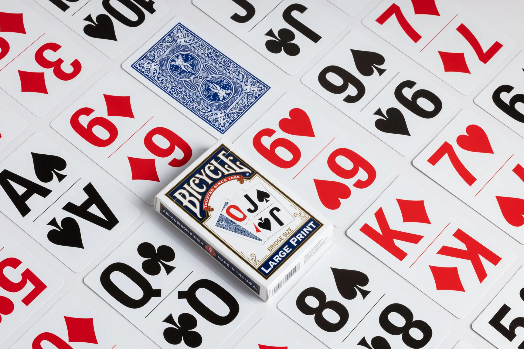 Bicycle Playing Cards - Bridge Size Large Print (Blue)