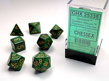 Chessex - 7 Piece - Speckled - Golden Recon