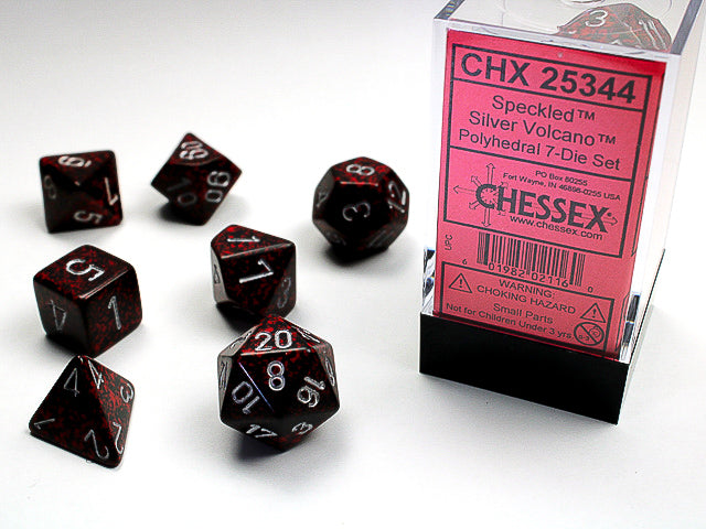Chessex - 7 Piece - Speckled - Silver Volcano